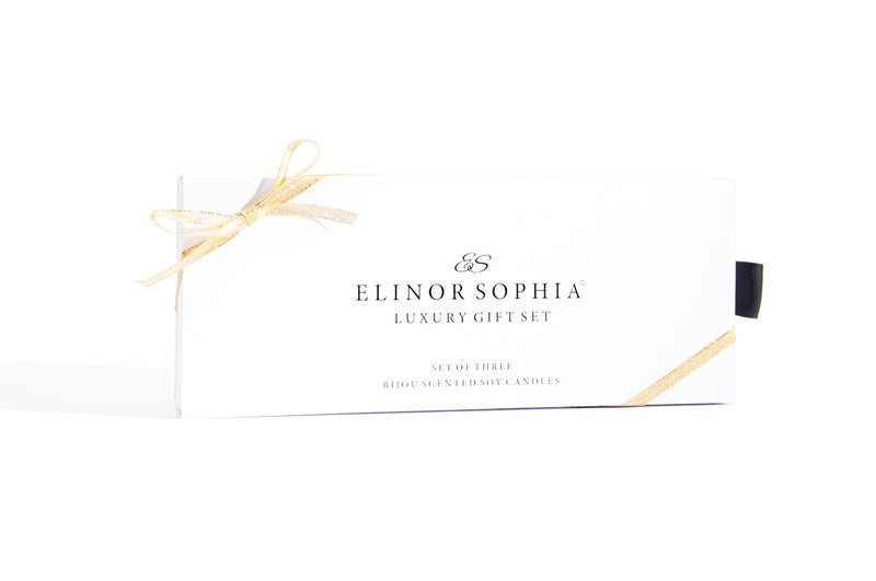 Elinor Sophia Luxury Gift Set | Set Of Three Bijou Scented Soy Candles | Copyright Elinor Sophia 2021